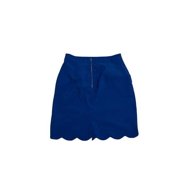 Brixon Ivy Women's Small Ivy Royal Blue Pockets Ruffle Short Pencil Skirt - Picture 8 of 9
